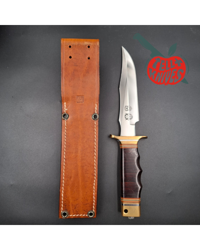 Al Mar Knives 4008 MACV SOG Fighting Knife SF stacked leather handle brown leather sheath