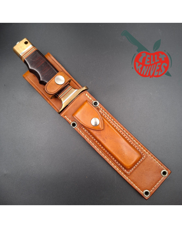 Al Mar Knives 4008 MACV SOG Fighting Knife SF stacked leather handle brown leather sheath