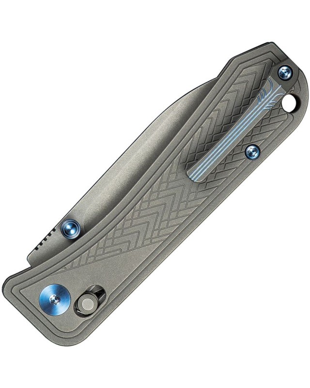 WE Knife Co Bougie Banter Crossbar Lock S45VN premium steel stonewash finish blade Gray Titanium Handle