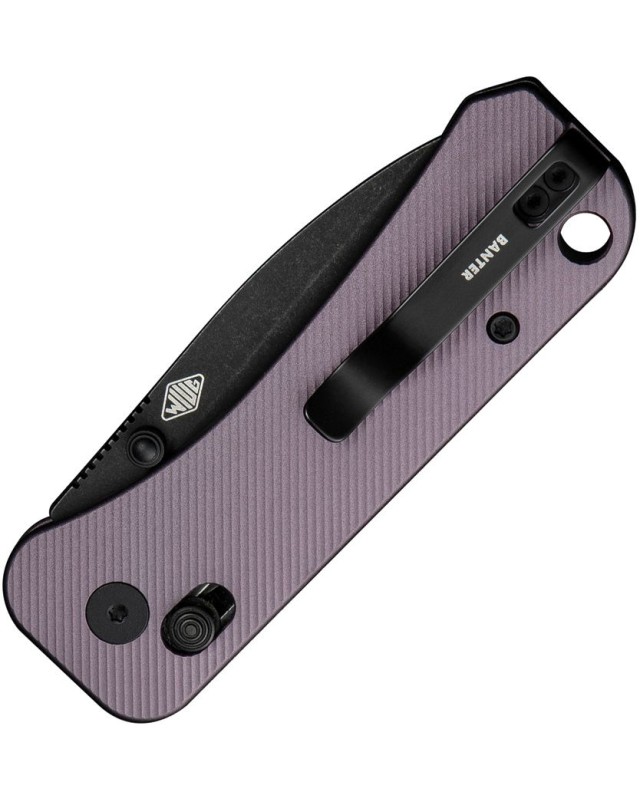WE Knife Co Banter 2 Crossbar Lock S35VN steel blackwash finish blade Purple Aluminium handle