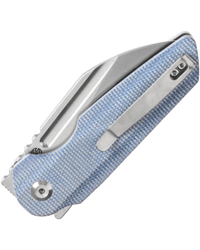 Tenable Rafe L Folding Knife Blue Micarta Handle Stonewashed 14C28N Blade