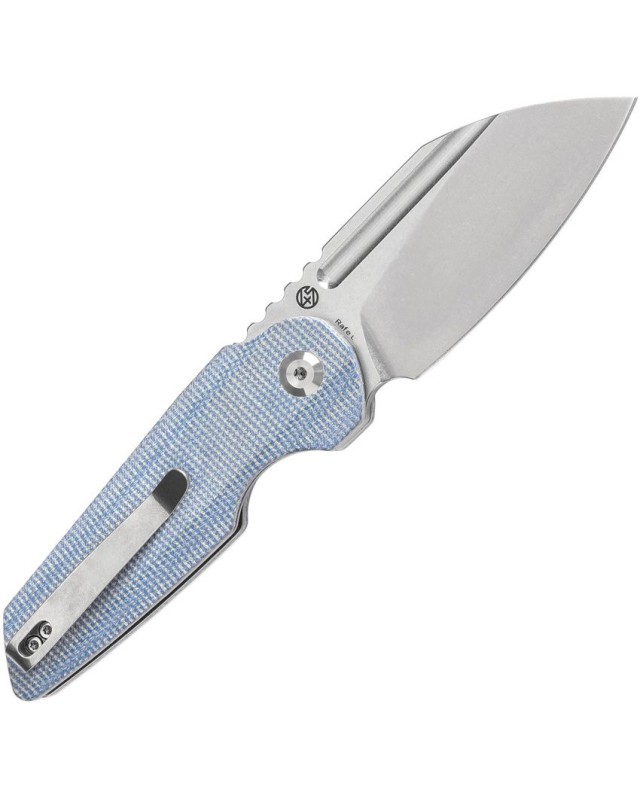 Tenable Rafe L Folding Knife Blue Micarta Handle Stonewashed 14C28N Blade