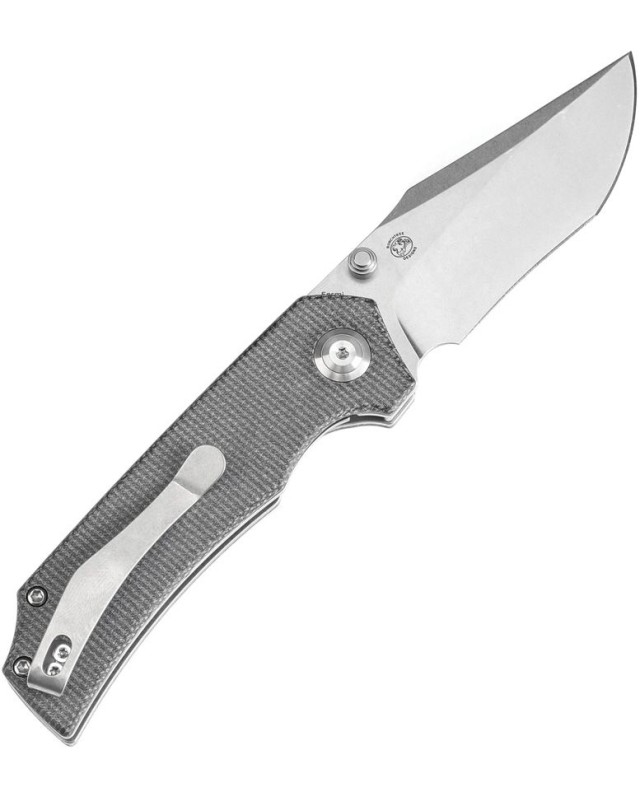 Tenable Fermi Folding Knife Black Micarta Handle Stonewashed 14C28N Stainless steel Blade linerlock