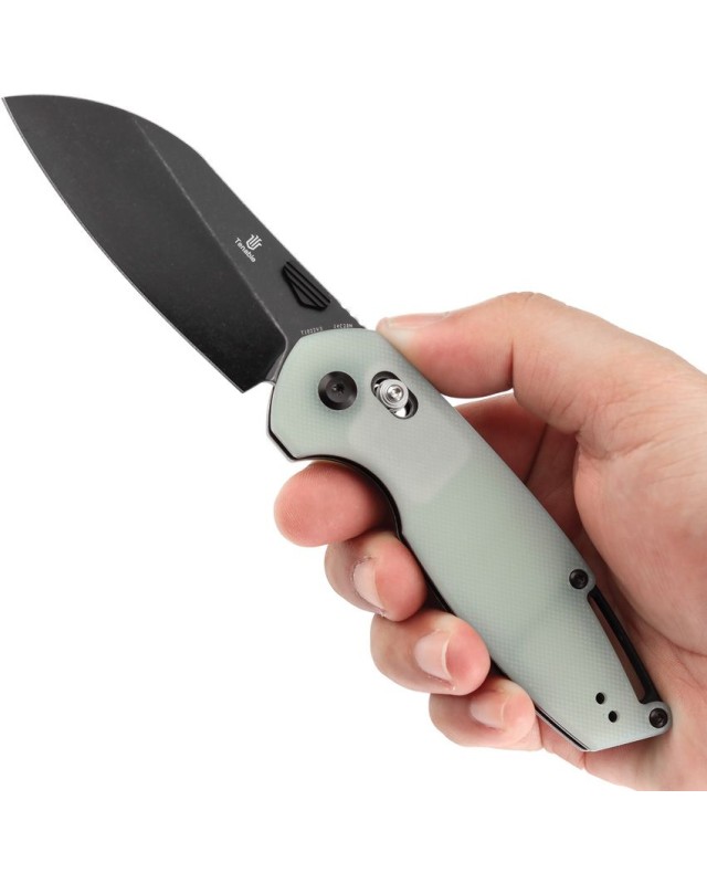 Tenable Model 6 Folding Knife Jade G10 Handle blackwashed 14C28N Sandvik steel Blade crossbar lock