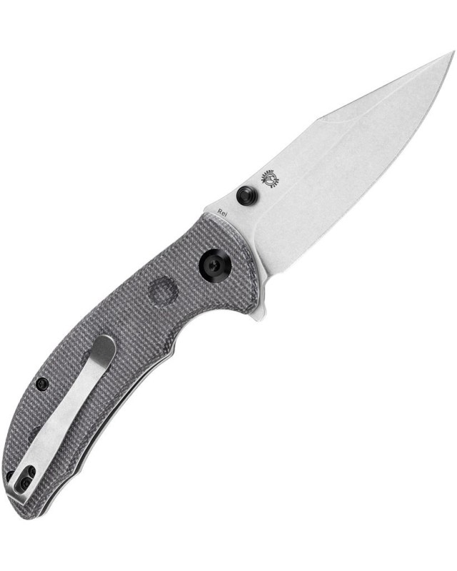 Tenable Rei Folding Knife Black Micarta Handle Stonewashed 14C28N Stainless steel Blade linerlock