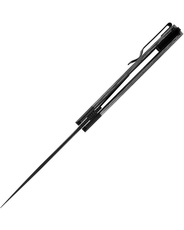 Kizer Cutlery Momo folding knife Nitro-V stainless steel blackwash finish blade linerlock black micarta handle