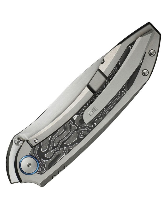WeKnife Winsome Nested M390 stainless steel satin finish blade Framelock Grey Titanium Handle Aluminum Foil Carbon Fiber