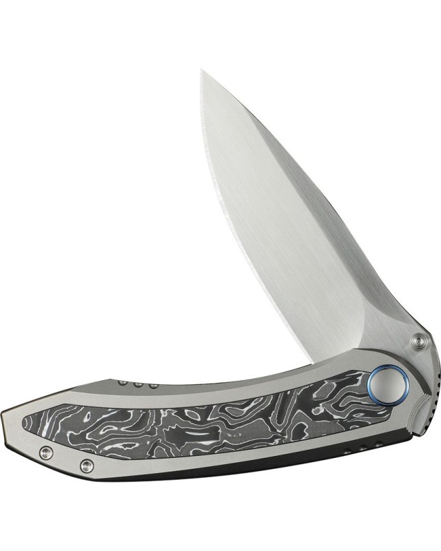 WeKnife Winsome Nested M390 stainless steel satin finish blade Framelock Grey Titanium Handle Aluminum Foil Carbon Fiber