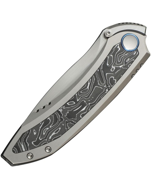 WeKnife Winsome Nested M390 stainless steel satin finish blade Framelock Grey Titanium Handle Aluminum Foil Carbon Fiber