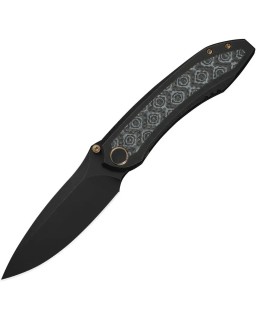 WeKnife Winsome Nested M390 stainless steel blackwash finish blade Framelock Black Titanium Handle Rose Carbon Fiber inl