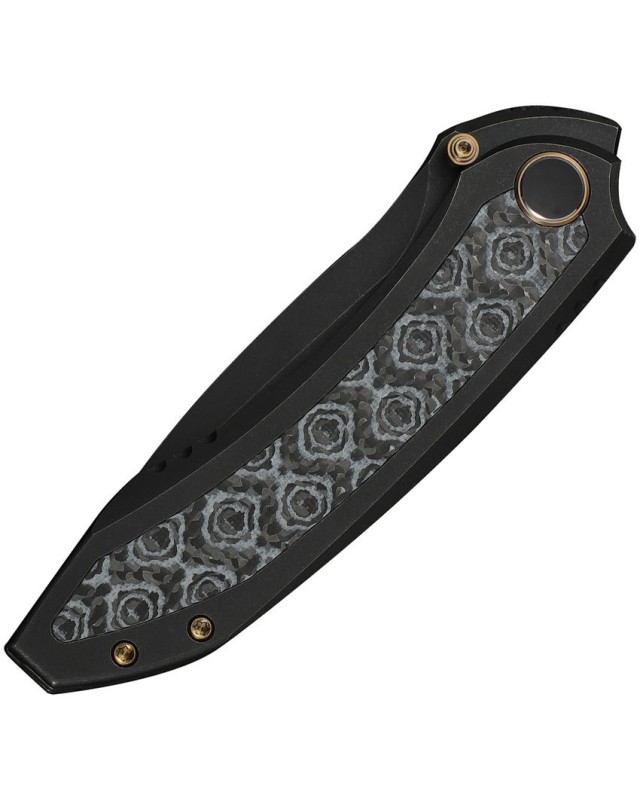 WeKnife Winsome Nested M390 stainless steel blackwash finish blade Framelock Black Titanium Handle Rose Carbon Fiber inl