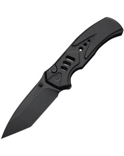 We Knife Co. Zentron Buttonlock M390 Premium Steel blackwash finish Tanto blade black Titanium Handle