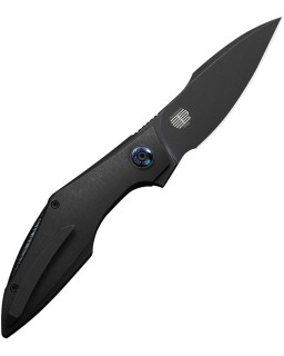 We Knife Co. Krait Snake Nested Framelock M390 premium steel blackwash finish recurve harpoon blade blackwash titanium H