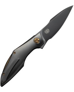 We Knife Co. Krait Snake Nested Framelock M390 premium steel grey polised finish recurve harpoon blade grey titanium Han