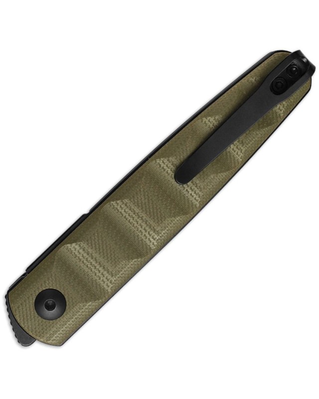 Kizer Cutlery Bamboo folding knife Nitro-V stainless steel blackwash finish blade linerlock OD green G10 handle