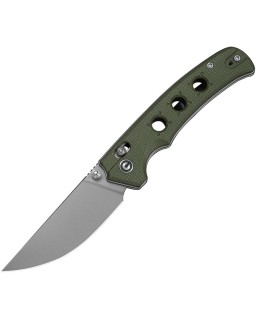 CIVIVI Noctis folding knife Nitro V stainless steel Grey finish blade Green Micarta Handle Crossbar Lock