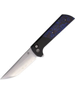 North Mountain Blade Chop2 SAN MAI Tanto SLD-Magic Steel Button Lock black aluminium bolsters Black and Blue CF handle F