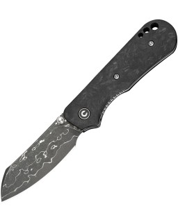 Civivi Crabby Folding Knife CIVC240553 Damas Steel Black Carbon Fiber Handle
