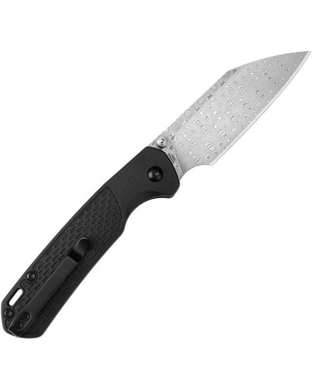 CJRB Large Pyrite Folding Knife  Damas Steel Black FRN Handle