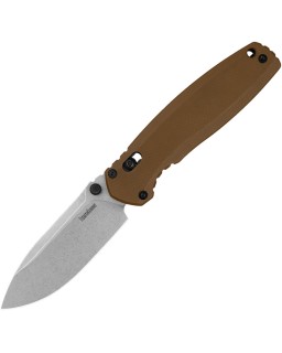 Kershaw Broadside Duralock Folding Knife 2052 D2 Steel Brown G10 Handle