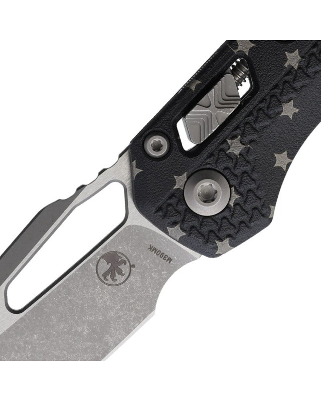 Microtech MSI M390MK steel Apocalyptic Finish Ram-Lok Tri-Grip polymer USA Flag