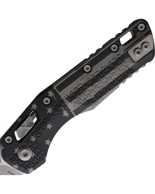 Microtech MSI M390MK steel Apocalyptic Finish Ram-Lok Tri-Grip polymer USA Flag