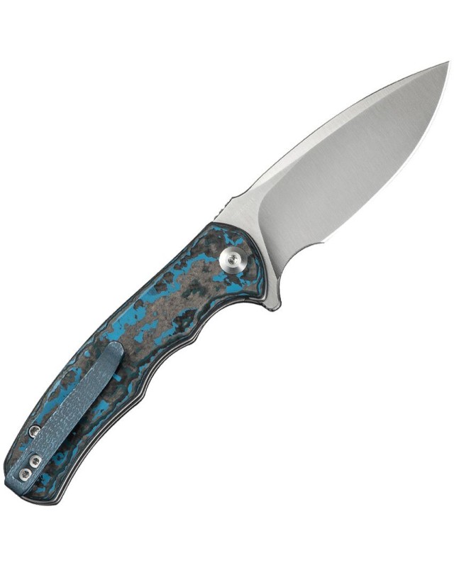 Mini Praxis Linerlock S35VN steel satin finish blade Artic Storm Carbon Fiber handle flipper