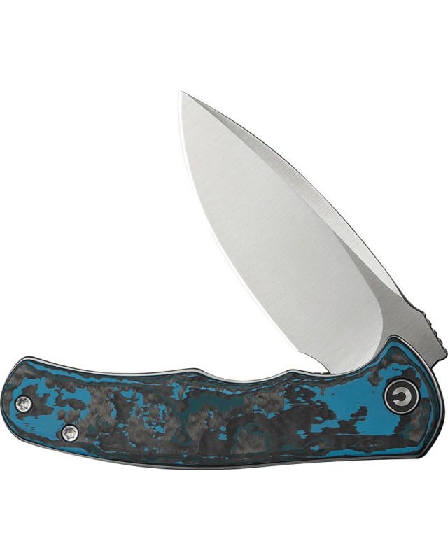 Mini Praxis Linerlock S35VN steel satin finish blade Artic Storm Carbon Fiber handle flipper
