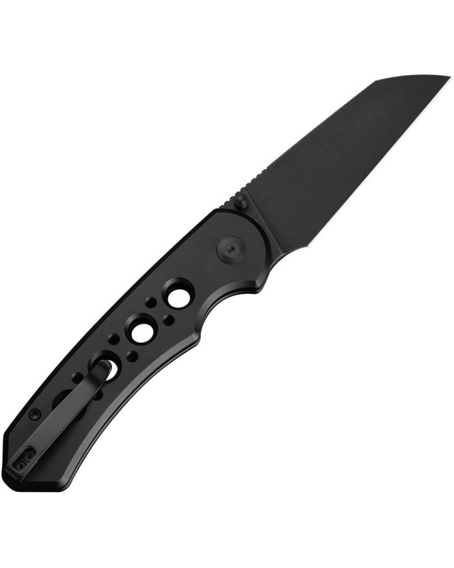Civivi Pragma Prime folding knife 14C28N steel blackwash finish blade Button Lock Black Aluminium Handle Flipper