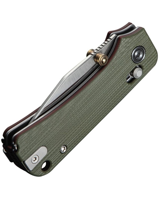 Civivi Baby Banter 2 folding knife 14C28N steel satin finish blade milled green G10 handle Crossbar lock