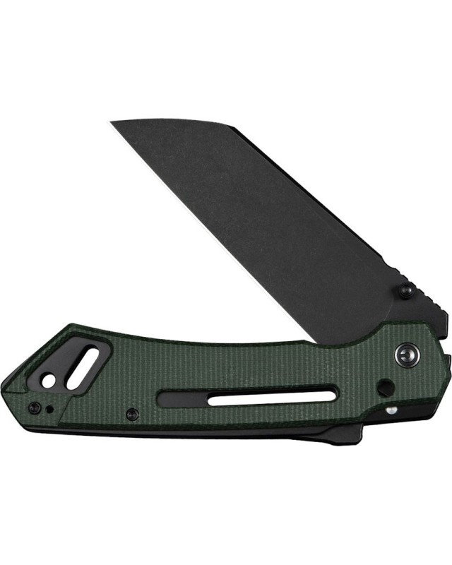 CIVIVI Buster FG Nitro-V steel blackwash finish Superlock Green Canva Micarta handle
