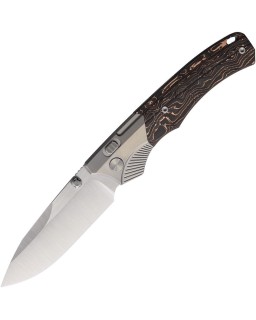 WD107 M390 premium steel Stonewash finish Titanium bolsters Copper foil and Carbon Fiber Handle Button Lock