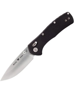 BUCK Range Pro folding knife Crossbar Lock 154CM stainless steel satin finish blade black GFN handle