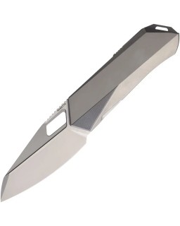 Remette Woodpecker M390 stainless steel bead blast finish blade Grey Titanium Handle Framelock