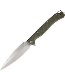 Daggerr Knives Vendetta Linerlock 8Cr14MoV stainless steel dagger blade stonewash finish OD Green FRN handle