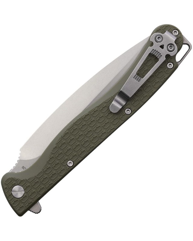 Daggerr Knives Vendetta Linerlock 8Cr14MoV stainless steel dagger blade stonewash finish OD Green FRN handle