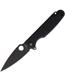 Daggerr Knives Florin Linerlock 8Cr14MoV stainless steel blade blackwash finish Black FRN handle