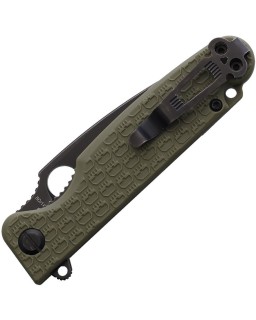 Daggerr Knives Florin Linerlock 8Cr14MoV stainless steel blade blackwash finish OD Green FRN handle