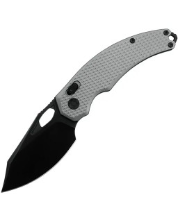 KUNWU Knives X-Padre folding knife ELMAX steel black DLC coated blade XT-Lock Gray checkered titanium handle