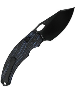 KUNWU Knives X-Padre folding knife ELMAX steel black DLC coated blade XT-Lock Black and Blue G-Mascus handle