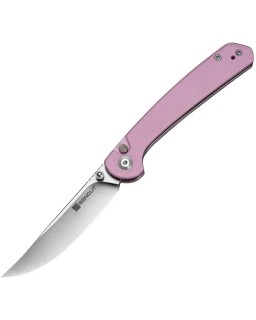 SENCUT Skelfin Button Lock 9Cr18MoV steel satin finish blade pink G10 handle