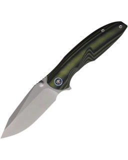 Remette Cool Whale 14C28N Sandvik steel sandblast finish blade black and green G10 handle flipper