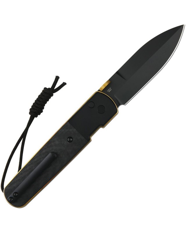 CJRB Perfect Locust Button Lock S90V premium steel black DLC coated dagger shape blade black carbon fiber handle