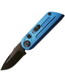 Bear & Son Auto Bold Action XIV 14C28N steel black blade blue aluminium handle Switzerland Legal