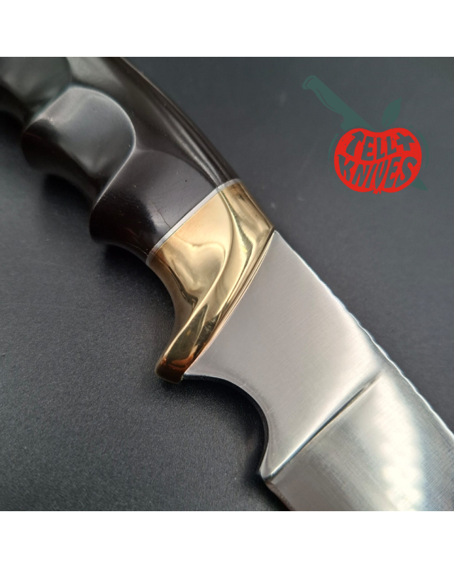 Kershaw fixed blade 1030 Hunter AUS8 stainless steel brass guard and pommel phenolic resin handle Hattori Design