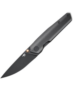 Bestech VK-Kuze Pocket Knife 2504C Magna Cut Steel Black Stonewash Titanium Handle