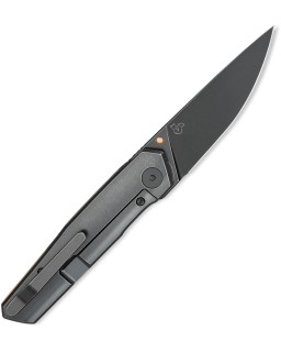 Bestech VK-Kuze Pocket Knife 2504C Magna Cut Steel Black Stonewash Titanium Handle