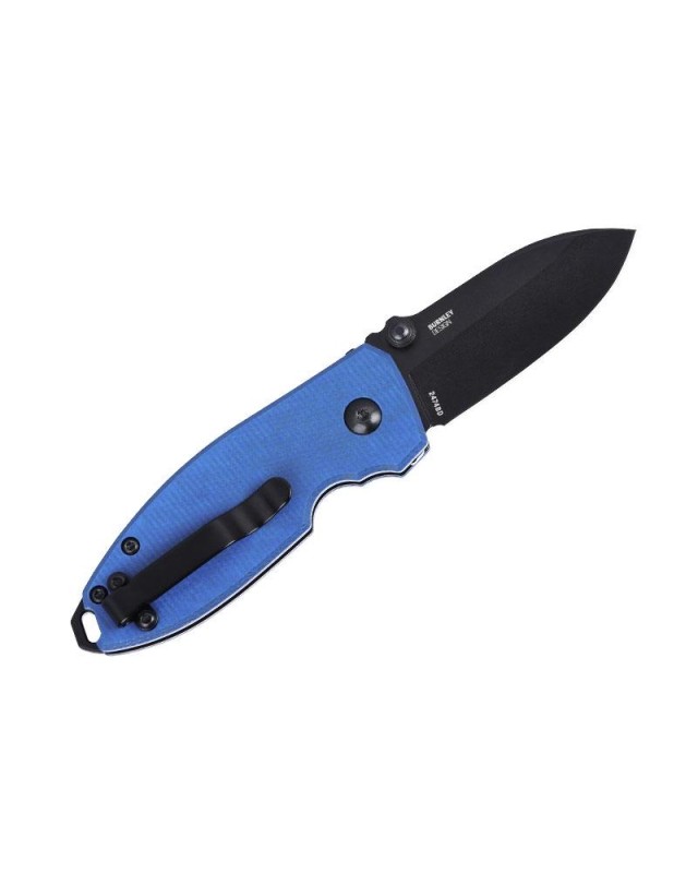 CRKT Squid Button Lock Folding Knife D2 Steel Blue Micarta Handle