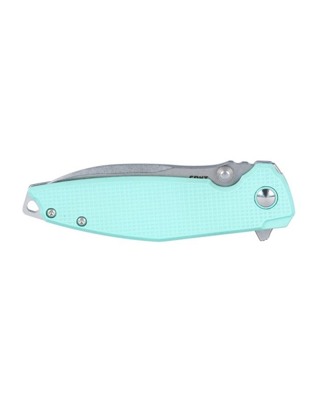 CRKT Ibis Linerlock Folding Knife 14C28N Steel Tiffany Blue G10 Handle