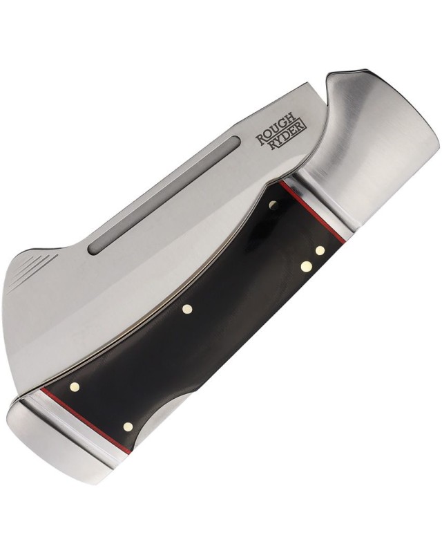 Rough Rider Camp Side Cleaver Lockback stainless steel black micarta handle
